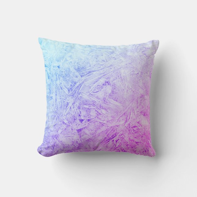 Blue and purple frost design cushion (Front)
