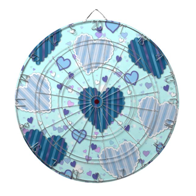 Blue and Purple Hearts Dartboard (Front)