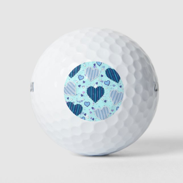 Blue and Purple Hearts Golf Balls (Front)