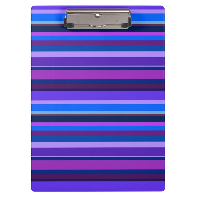 Blue and purple horizontal stripes clipboard (Front)