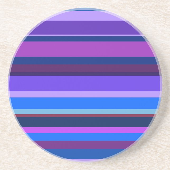Blue and purple horizontal stripes coaster (Front)