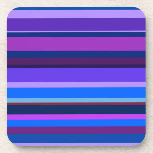 Blue and purple horizontal stripes coaster