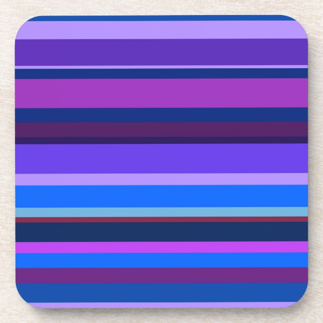 Blue and purple horizontal stripes coaster (Front)