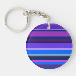 Blue and purple horizontal stripes key ring