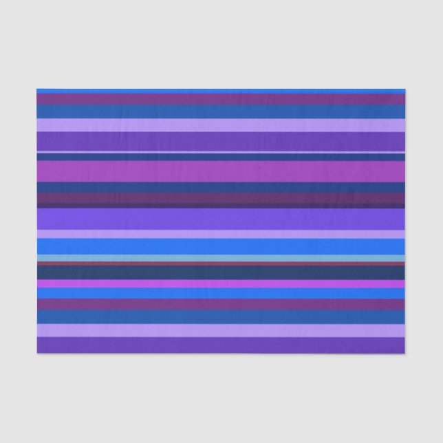 Blue and purple horizontal stripes tissue paper (Front)
