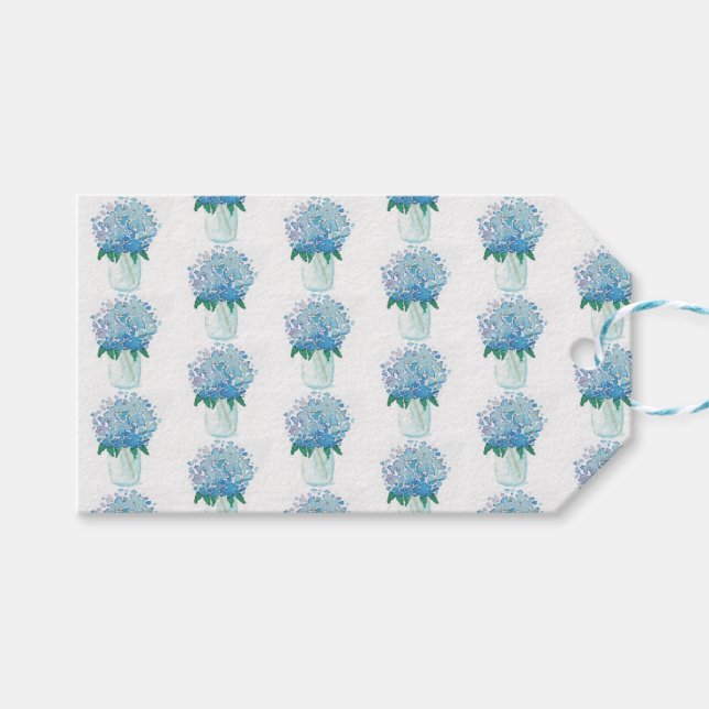 Blue and Purple Hydrangea Gift Tags (Front (Horizontal))