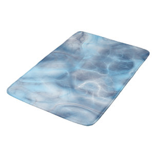 Blue and Purple Marble abstract Bath Mat