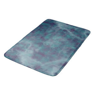 Blue and Purple Marble abstract Bath Mat