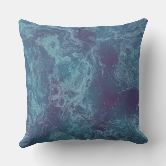 Blue and Purple Marble abstract Cushion (Back)