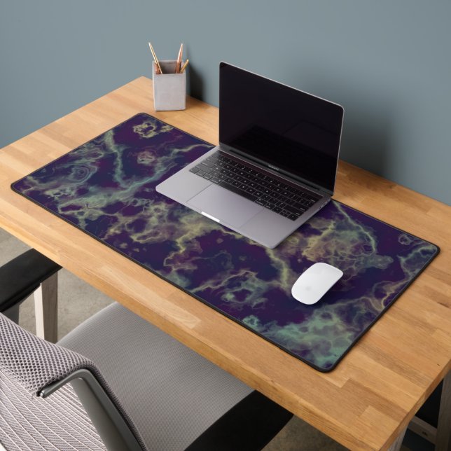 Blue and purple marble desk mat (Office 2)