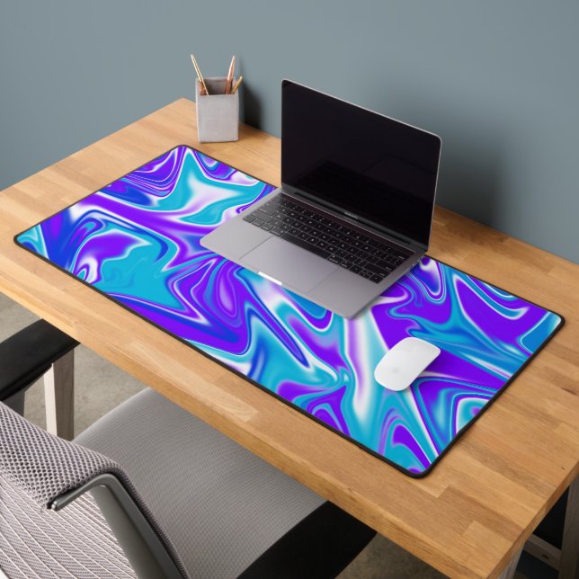 Blue And Purple Marble, Desk Mat (Office 2)