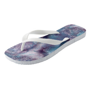 blue and purple Marble Swirl Abstract Jandals