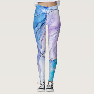 Blue and Purple Marbled  Leggings