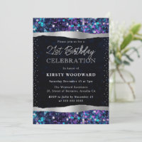 Blue and Purple Mermaid Sequins 21st Birthday
