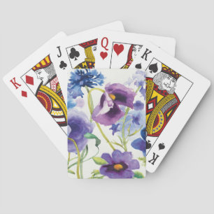 Blue and Purple Mixed Garden Playing Cards