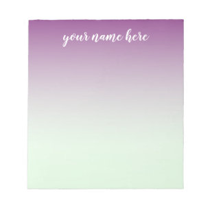 Blue and Purple Ombre Personalised Notepad