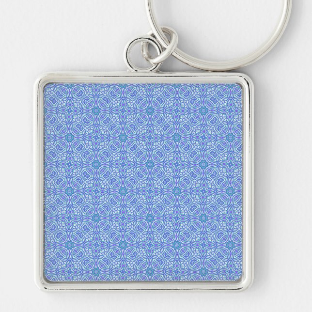 Blue and Purple Pattern Key Ring (Front)