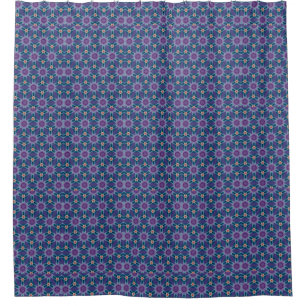 Blue and Purple Pattern Shower Curtain