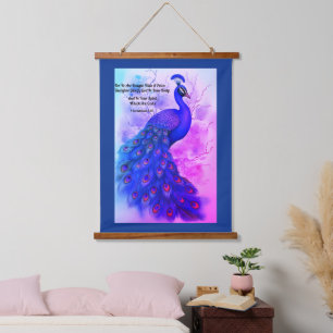Blue and Purple Peacock Hanging Tapestry