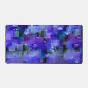 Blue and Purple Pixelated Desk Mat