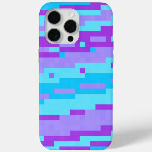 blue and purple pixels iPhone 15 pro max case