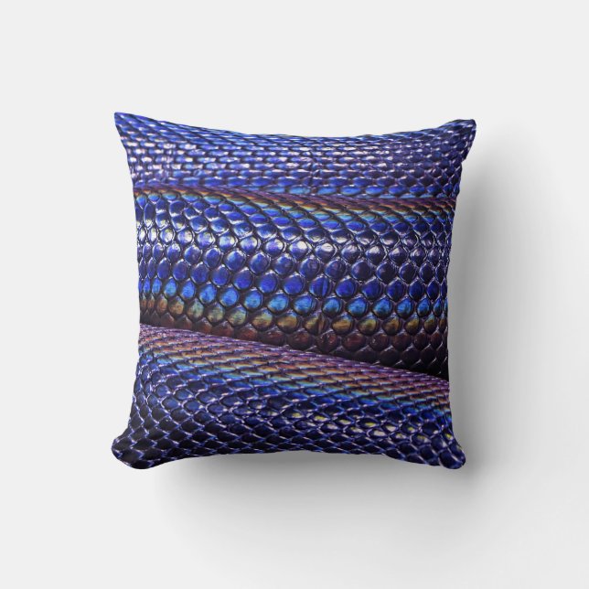 Blue and purple snakeskin cushion (Front)