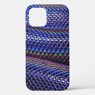 Blue and purple snakeskin iPhone 12 case