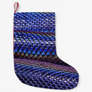 Blue and purple snakeskin small christmas stocking