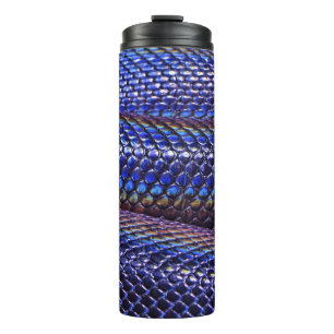 Blue and purple snakeskin thermal tumbler