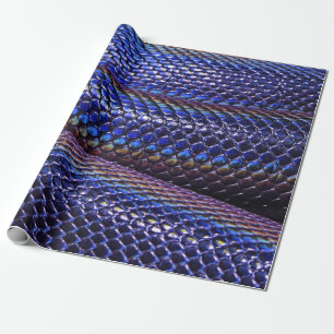 Blue and purple snakeskin wrapping paper