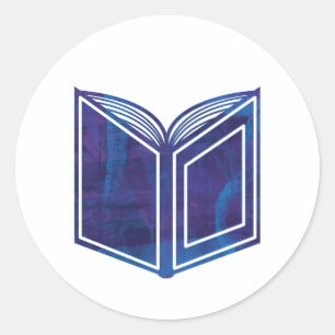 Blue and Purple Splatter Painting book Classic Round Sticker