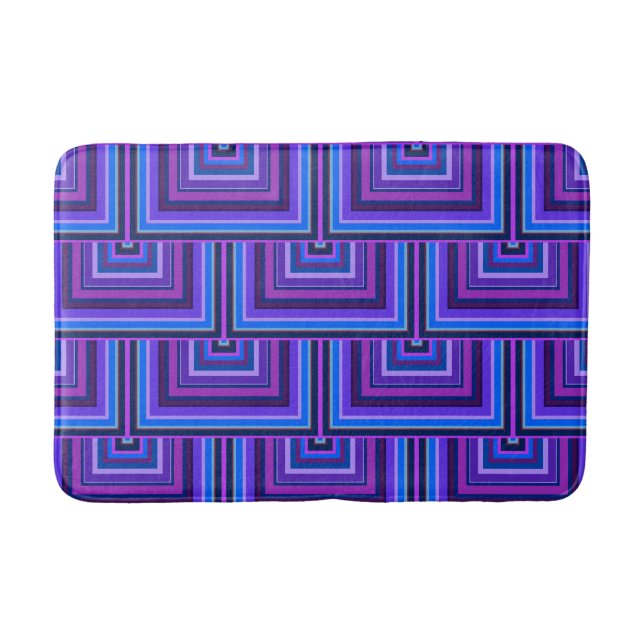 Blue and purple square scales bath mat (Front)