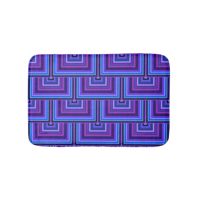 Blue and purple square scales bath mat (Front)