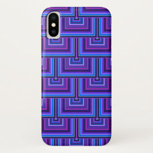 Blue and purple square scales iPhone x case