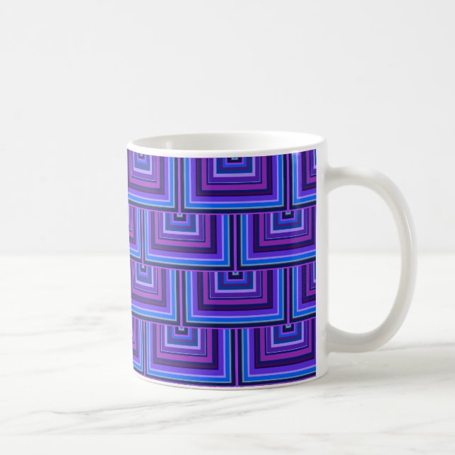 Blue and purple square scales coffee mug (Right)