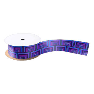 Blue and purple square scales satin ribbon