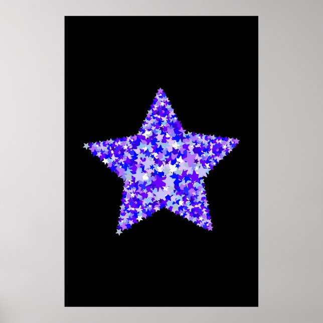 Blue and Purple Star of Stars Poster (Front)