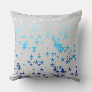 blue and purple stars cushion