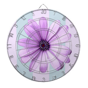 blue and purple striped daisy pattern dartboard