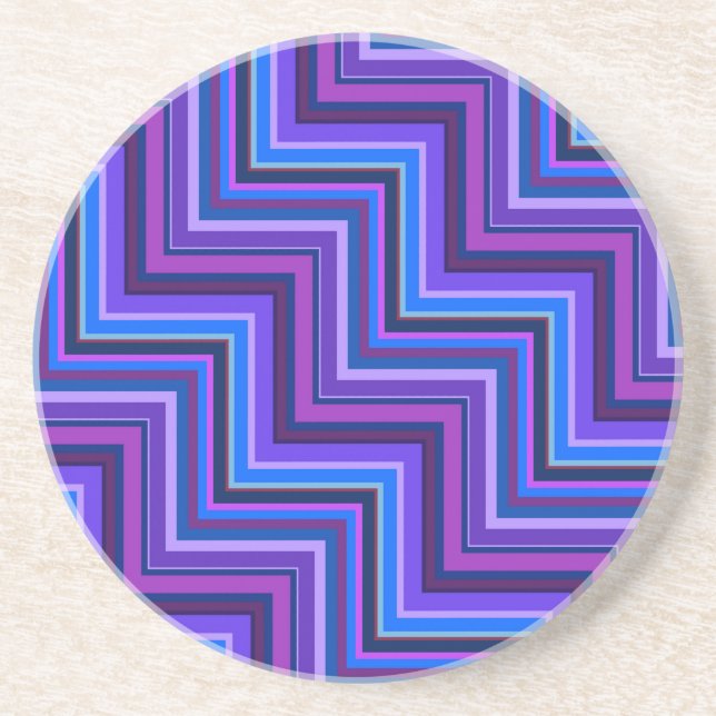 Blue and purple stripes coaster (Front)