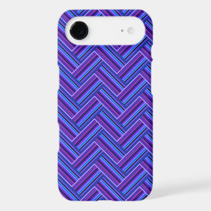 Blue and purple stripes double weave