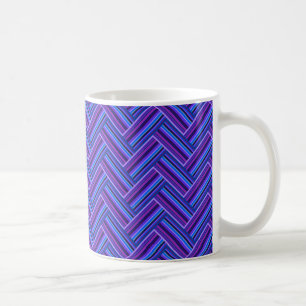 Blue and purple stripes double weave coffee mug