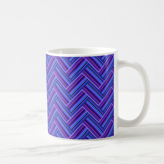 Blue and purple stripes double weave coffee mug (Right)
