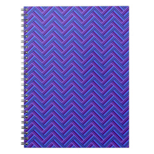 Blue and purple stripes double weave notebook