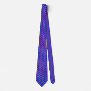 Blue and purple stripes double weave tie