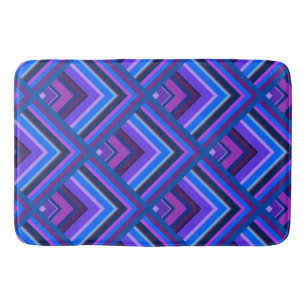 Blue and purple stripes scale pattern bath mat