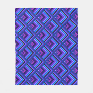 Blue and purple stripes scale pattern fleece blanket