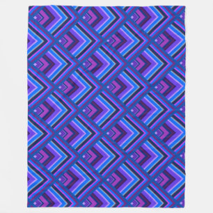 Blue and purple stripes scale pattern fleece blanket
