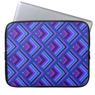 Blue and purple stripes scale pattern laptop sleeve