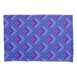 Blue and purple stripes scale pattern pillowcase